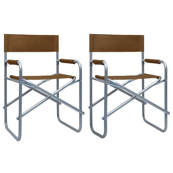 Berkfield Director's Chairs 2 pcs Steel Brown