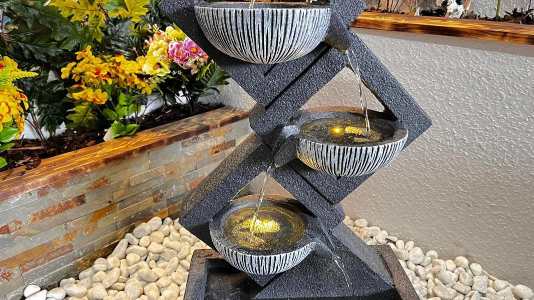 Tranquillity Water Features Diamond Pouring Bowls Contemporary Water Feature
