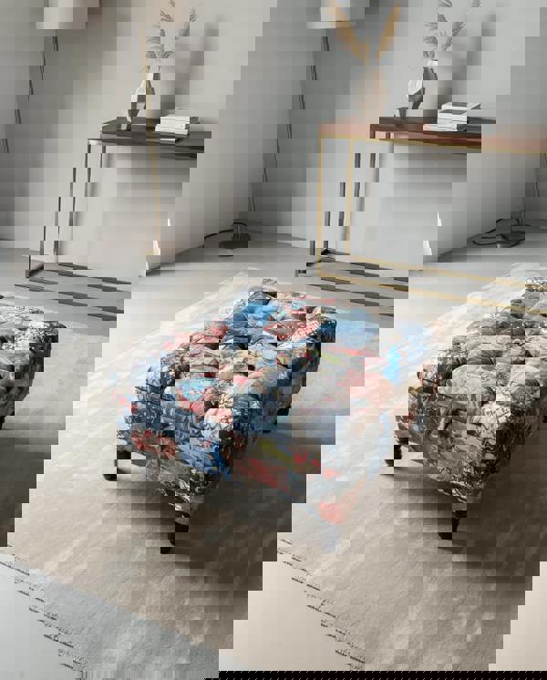 Damask pattern storage ottoman used as coffee table or footstool  - ISTOOLS