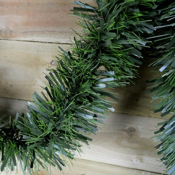 Samuel Alexander 10m x 15cm Luxury Chunky Cut Tinsel Garland Christmas Tree Decoration - Green