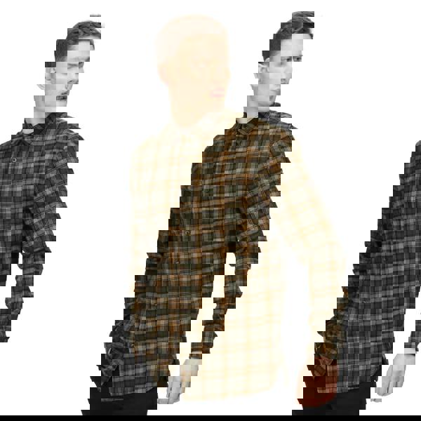 Regatta Mens Lance Checked Shirt - Dark Khaki