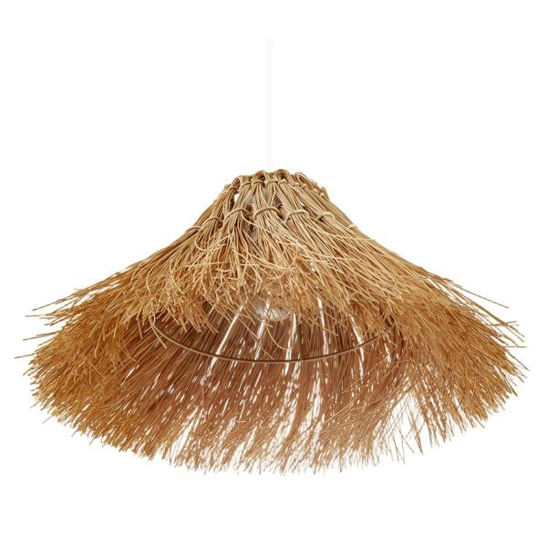 Natural Raffia Handcrafted Rattan Pendant Lamp Shade with Long Strands Image 5