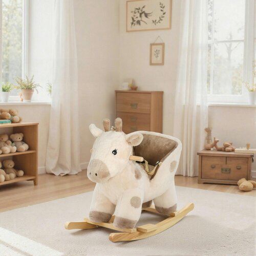 AIYAPLAY Rocking Horse Giraffe Design for Toddlers 1-3 Years Beige