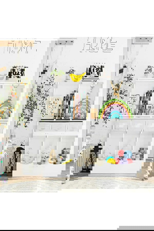 Living and Home Three Story Open Toy Clothing and Book Storage Cabinet