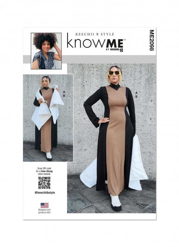 Know Me Sewing Pattern 2098, Dresses, Jackets for Women, A (XS-S-M-L-XL-XXL) - Intermediate