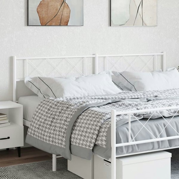 Berkfield Metal Headboard White 187x90 cm