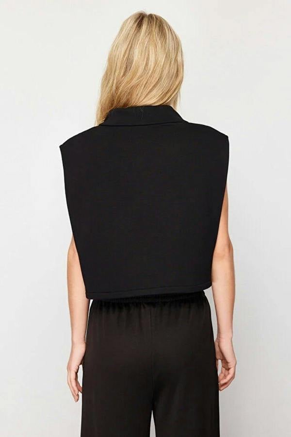 WOVCOR Stand Collar Moon Sleeve Thick Zippered Vest
