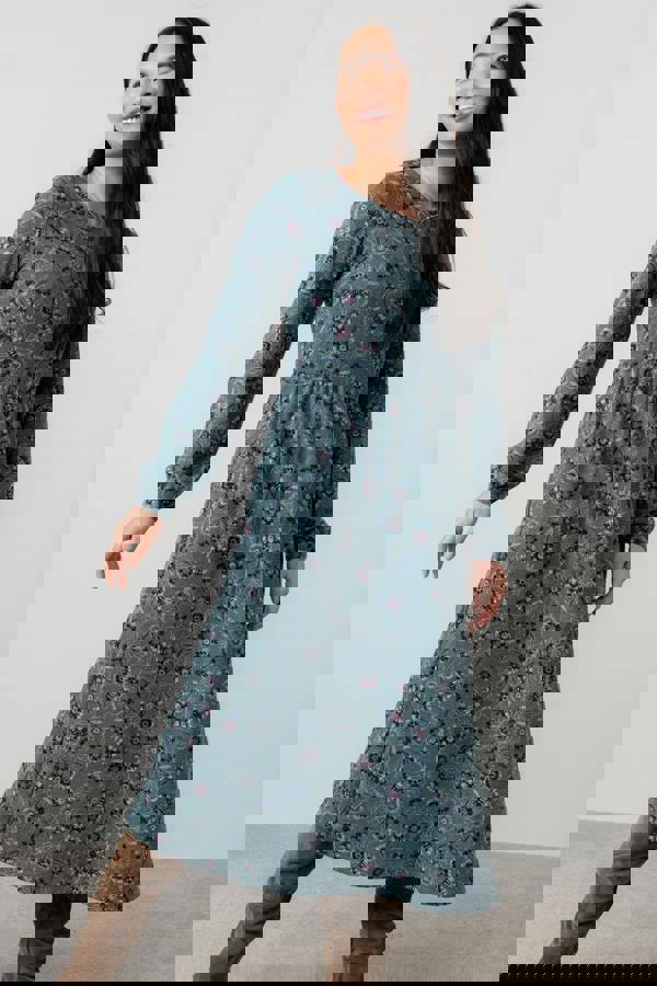 Damson Printed Knit Midi Dress Sea Mist | Lily and Me Clothing