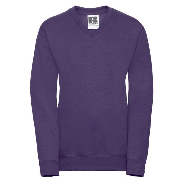 Russell Collection Childrens/Kids V Neck Sweatshirt - Purple - 