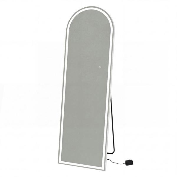 Yezi Full Length Mirror Arched LED Touch Buttons Light-Adjustable 165x60cm White