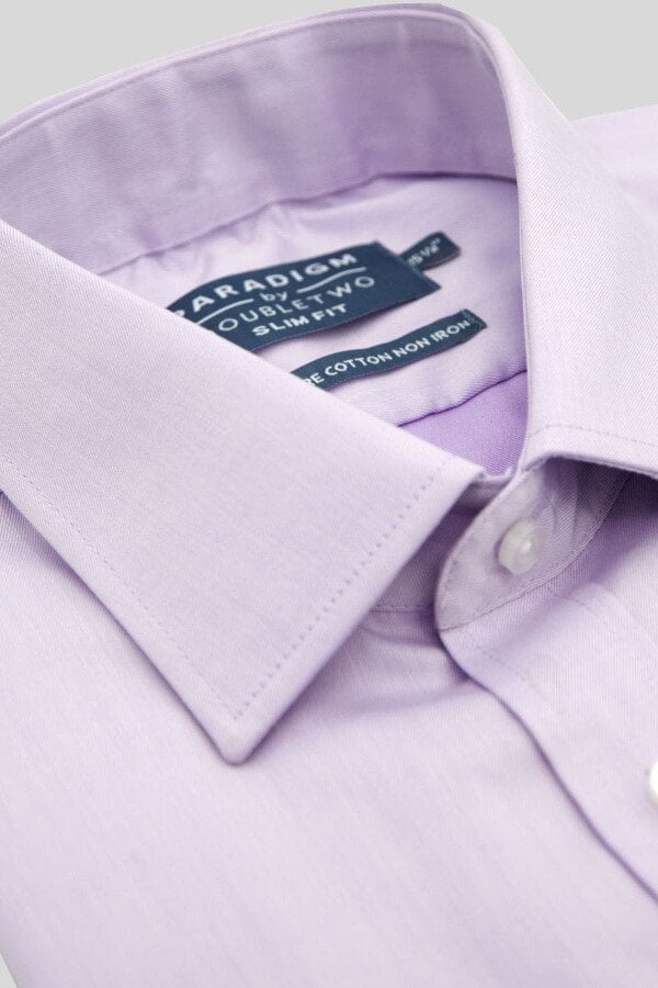 Tailored Fit Lilac Non-Iron Pure Cotton Twill Shirt