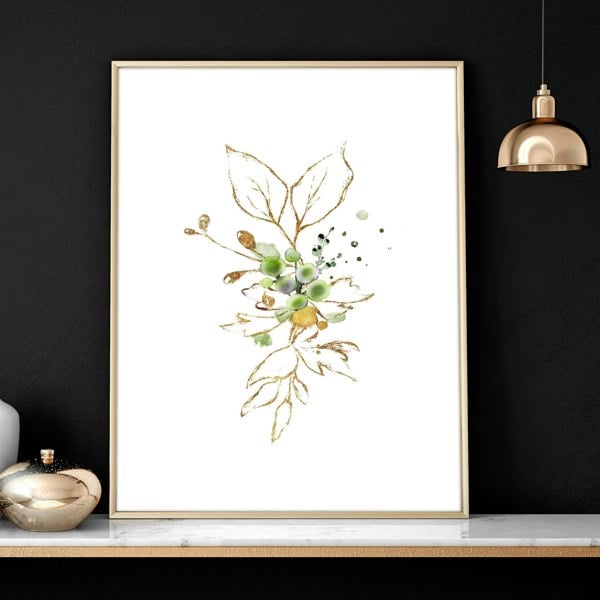 Botanical print framed | set of 3 wall art for home office decor