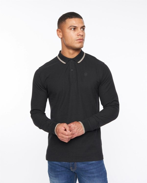 Duck and Cover Roxberry Long Sleeve Polo - Black