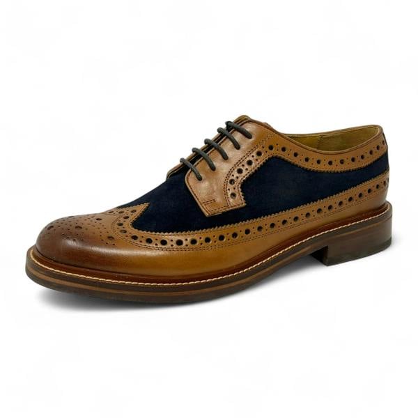 Chapman & Moore Men's Tan Brown Suede Leather Brogues Shoes