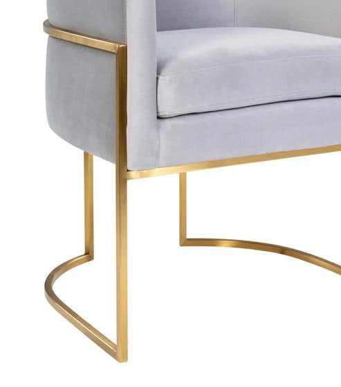 Furniture Edit Giselle Grey Velvet Dining Chair with Gold Leg