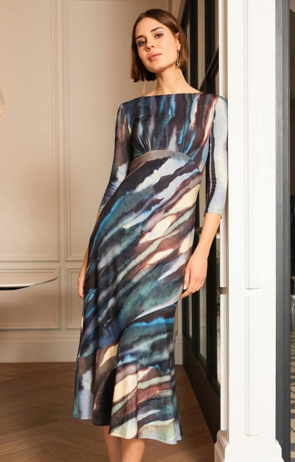 Alie Street London Maxine Asymmetric Dress (Ocean Blue)