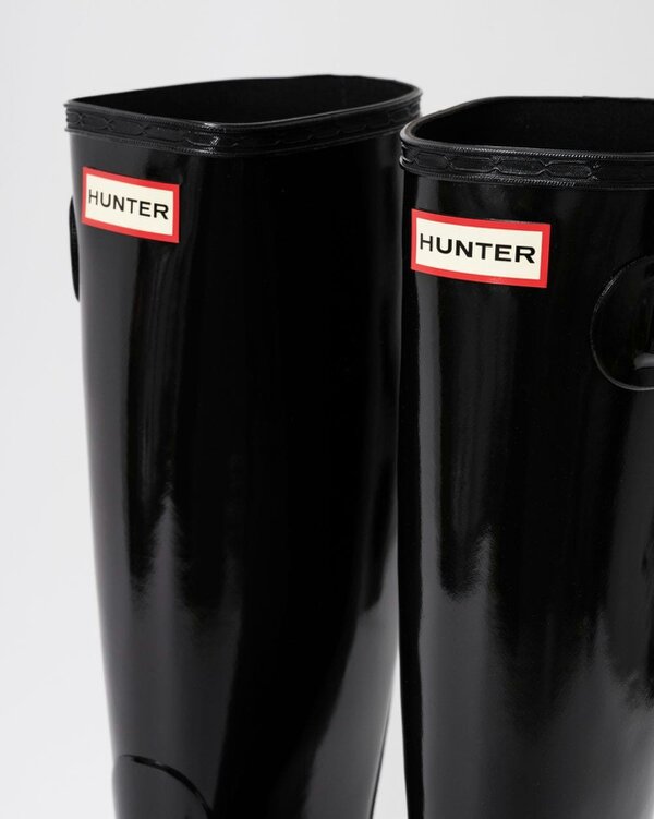 Hunter Womens Original Tall Gloss Wellington Boots - Black