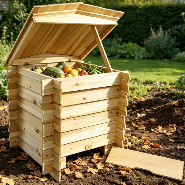 Gr8 Garden 300L Wooden Slatted Garden Compost 300L Wooden Slatted Garden Compost Bin & Outdoor Waste RecyclerBin & Outdoor Waste Recycler