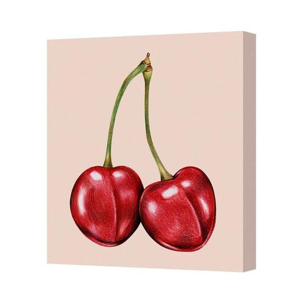 Benjamin Tate Design Contemporary Cherry Duo Canvas Art Print With Deep Wooden Frame