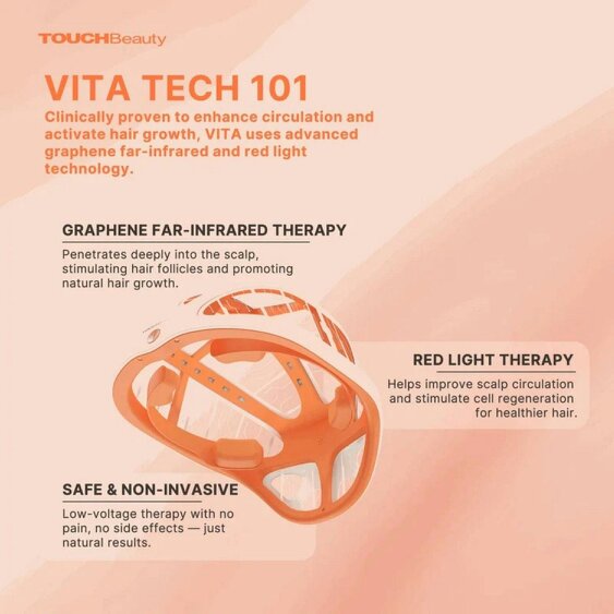 TOUCHBeauty Graphene FIR Infrared Red Light Hair Growth Therapy Helmet