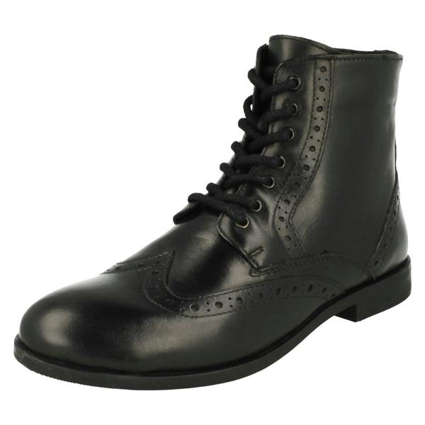 Leather Collection Ladies Leather Collection Brogue Lace Up Detailed Boots F4456