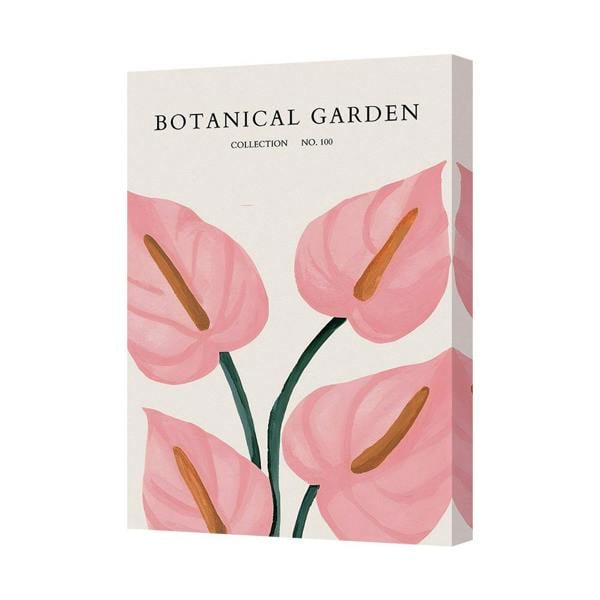 Benjamin Tate Design Botanical Garden Pink Flower Canvas Art Print On Gallery Wrapped Frame