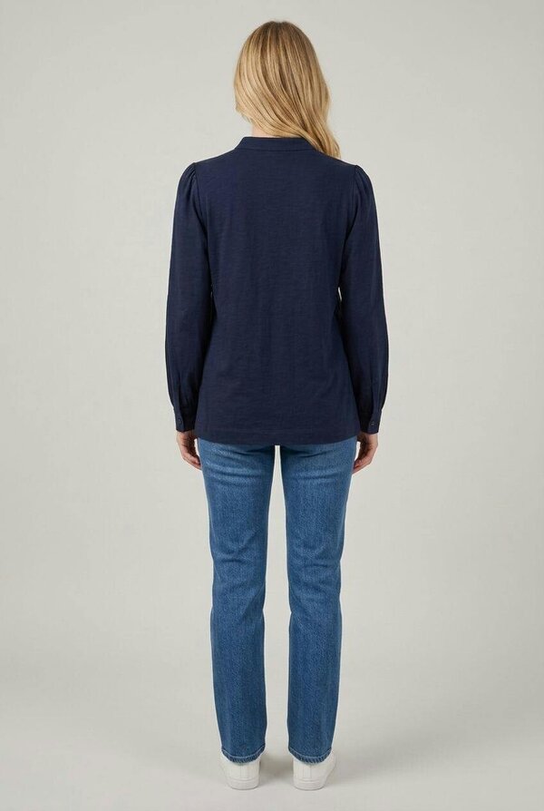 Izabel London Floral Textured Long Sleeve Blouse