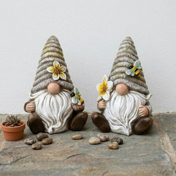 Garden Greatness Duo Sitting Floral Bumble Bee Garden Gonks