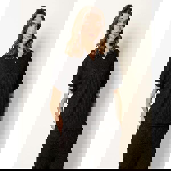 Blue Vanilla Grandad Collar Oversized Top