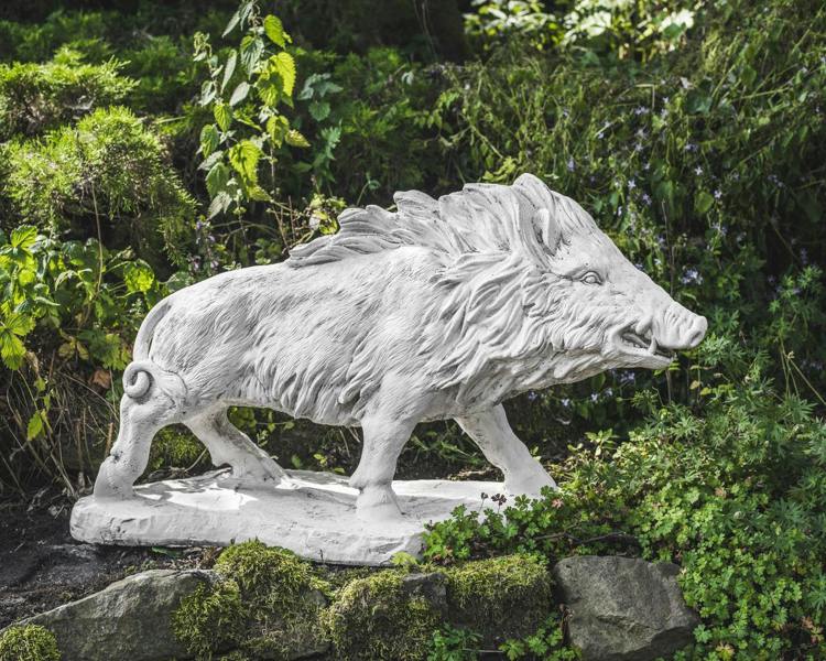 Large wild boar stone statue