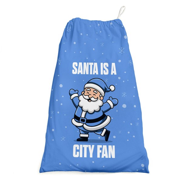 BritishmadeGifts Santa is a City Fan - Football Fan Santa Sack