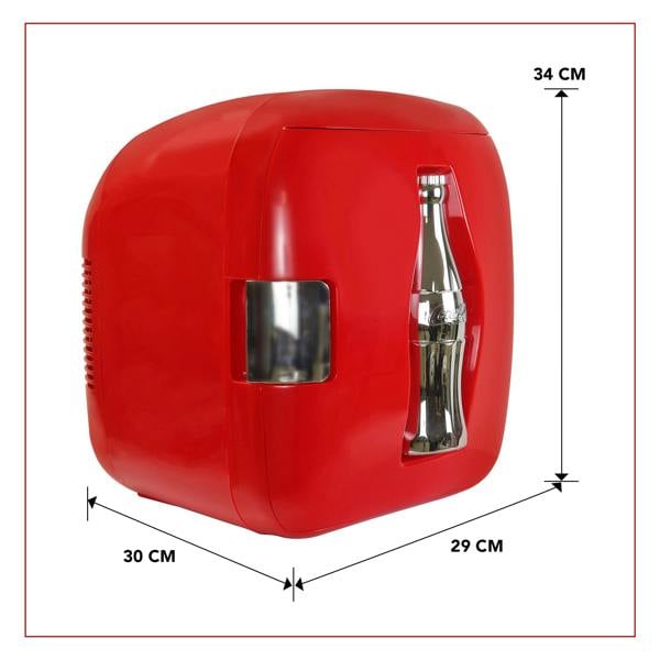 Coca-Cola 7.9L Mini Fridge – 12-Can Portable Cooler for Bedroom, Travel or Game Room (Red)