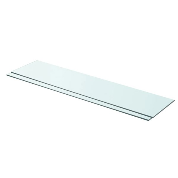 Berkfield Shelves 2 pcs Panel Glass Clear 90x20 cm