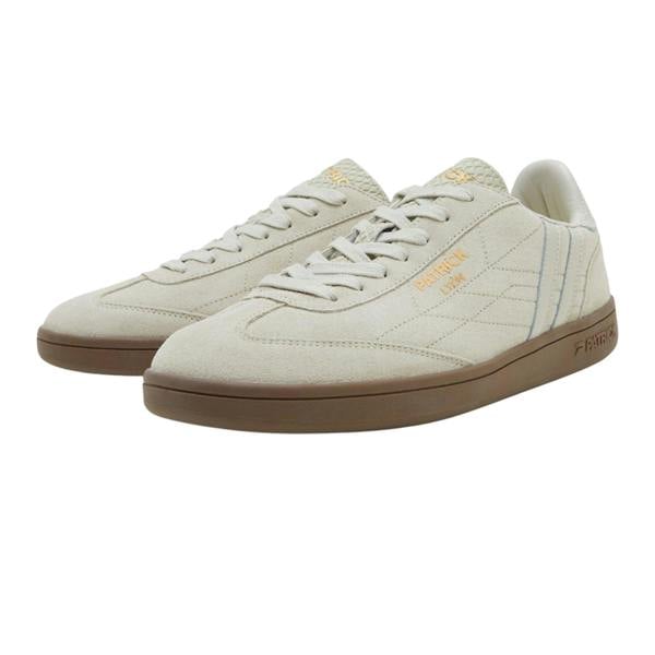 Patrick Mens Lyon Suede Cupsole Trainers - Off White/Gum - 