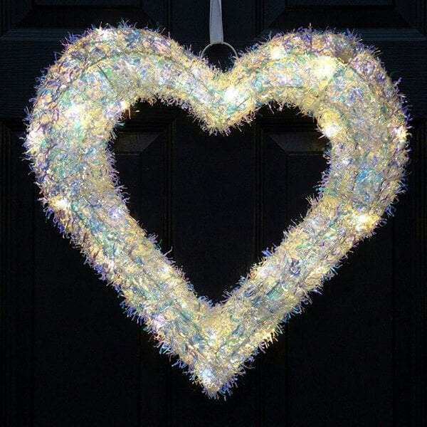 Garden Greatness Battery Operated LED Heart Wreath