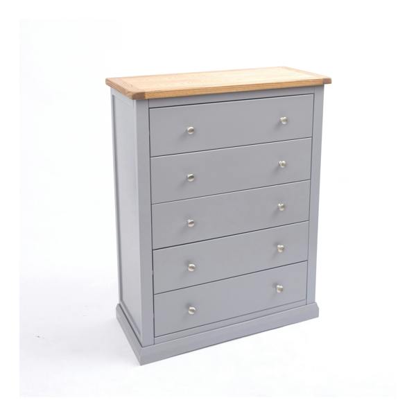 Cabinet Bits Rocca 5 Drawer Chest of Drawers Chrome Knob