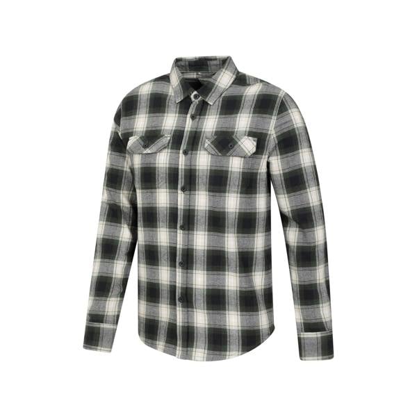 Mountain Warehouse Mens Trace Flannel Long-Sleeved Shirt - Dark Green - 