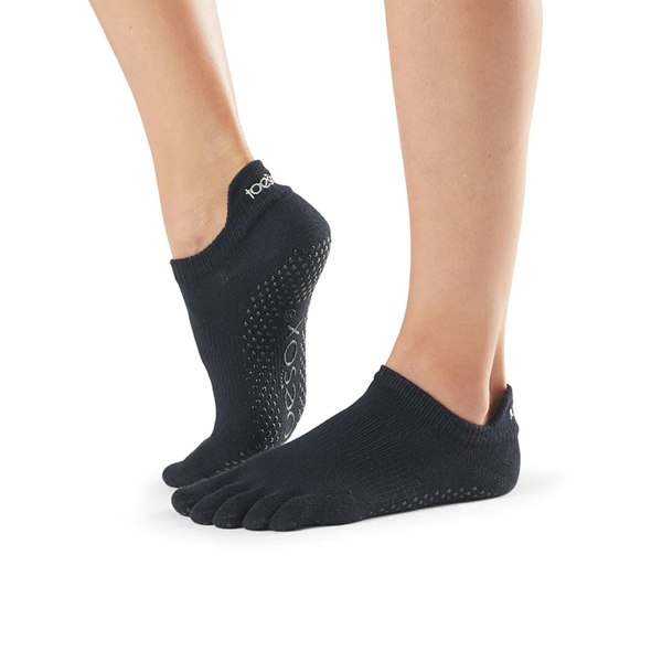 Toesox Unisex Adult Low Rise Toe Socks - Black