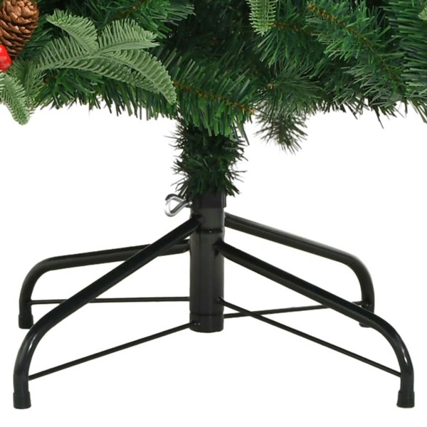 Berkfield Artificial Hinged Christmas Tree with Cones and Berries 180 cm