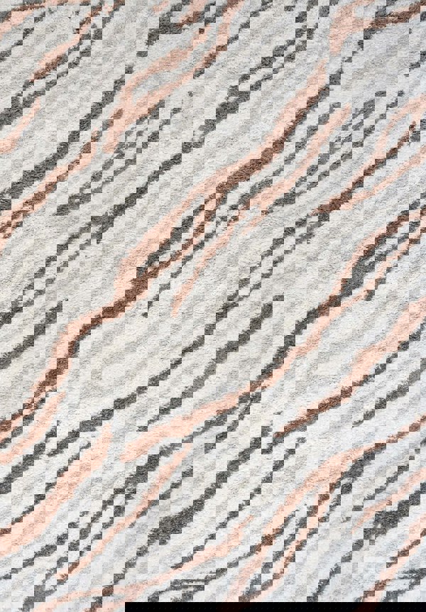 Moodi Shaggy Cream/Brown, abstract design, underfloor heating | THE RUGS