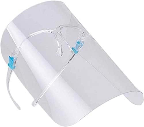 KAV Full Face Protector Shield - Visor with Glasses Frame - Lightweight, Reusable, Anti-Fog & Waterproof Cover - Covering Eyes, Nose, Mouth (Pack 12)