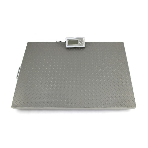 T-Mech 90cm x 60cm platform scales with a durable diamond-patterned surface and digital display, ideal for weighing heavy items