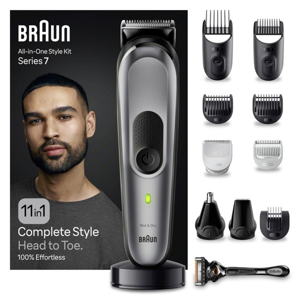 Braun All-In-One Style Kit Series 7 MGK7440, 11-in-1 Kit For Beard, Hair, Manscaping & More