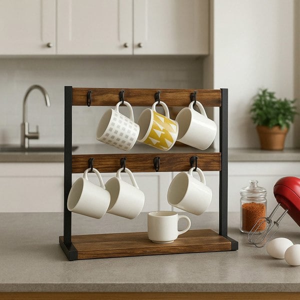 BMBO Industrial Mug Holder Stand For Countertop