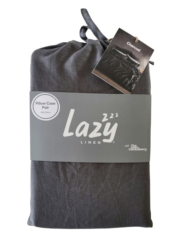 Lazy Linen Pillowcase Pair - Charcoal