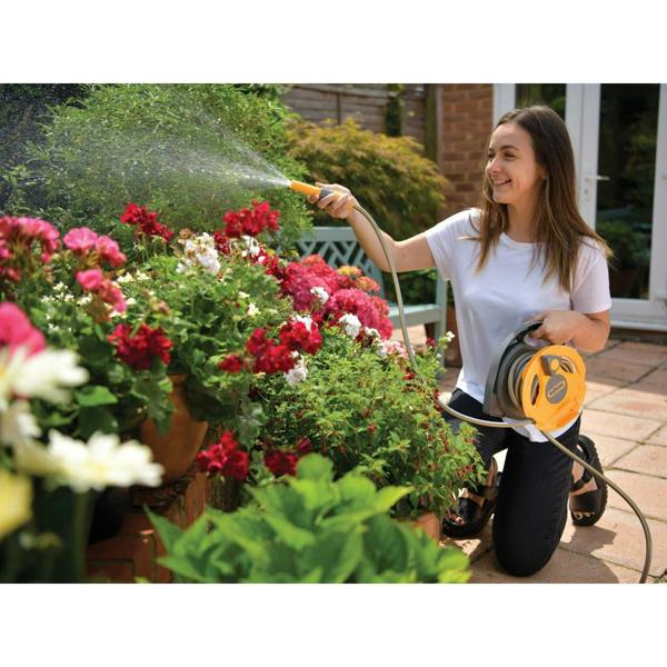 Hozelock Micro Hose Reel + 10m Of 7mm Hose - Multi Colour - 