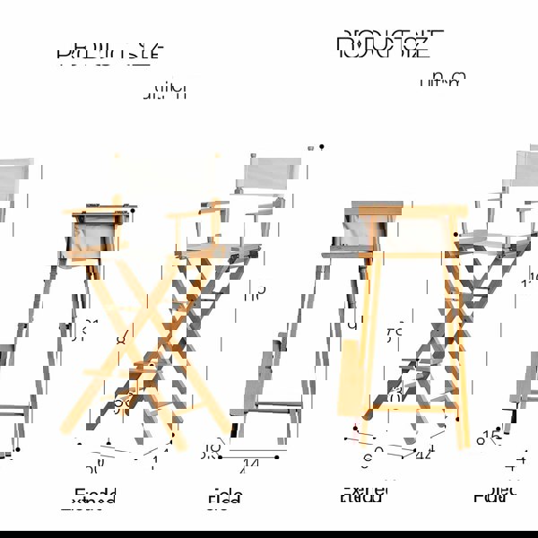 Rit Concept Rivas Foldable Bar Stool, Canvas