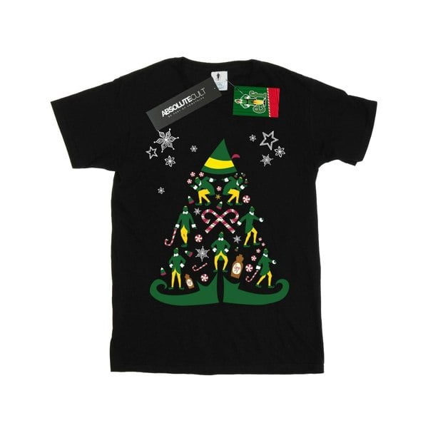 Elf Boys Christmas Tree T-Shirt - Black