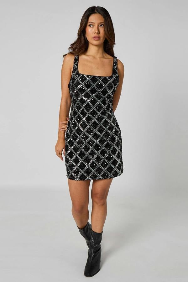 Urban Bliss Diamond Sequin Mini Dress