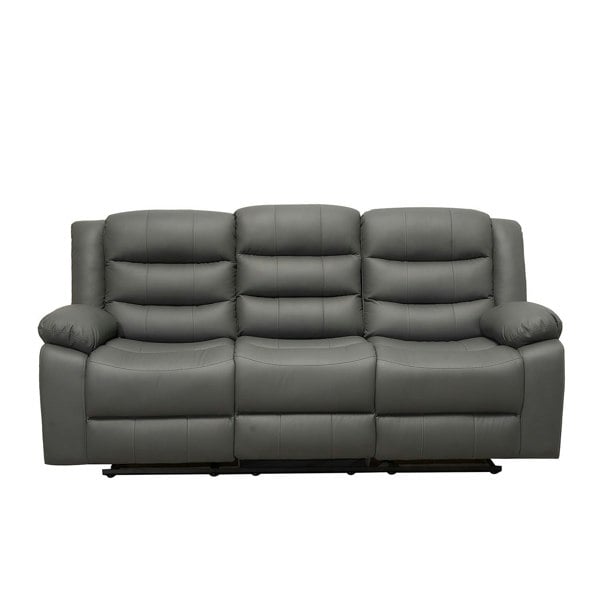 ROMA LEATHER GREY 3 SEATER